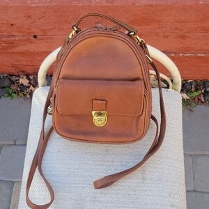 Strada Brown Genuine Leather Small Women's Bagpack (TS)